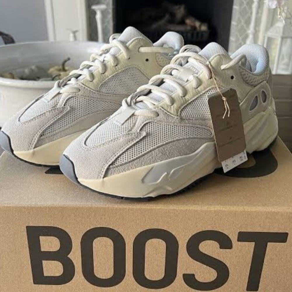 Yeezy Gray and Cream Sneakers